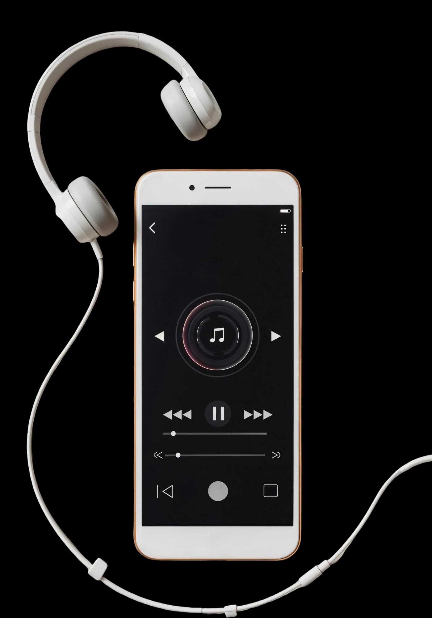 Headphones and phone